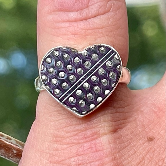 Heart Shaped USB Circuit Board Computer Chip 925 Ring | sz 7 - Picture 11 of 12